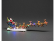 Konstsmide Fibre Optic Santa Sledge (Battery Operated, Multi Colour LED)